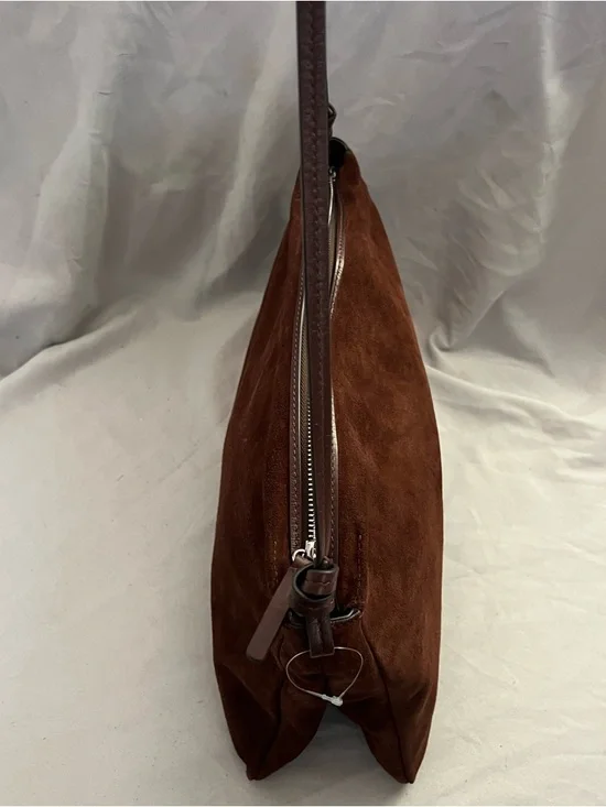 STAUD WALLY BROWN MAHAGONY SUEDE SHOULDER HANDBAG $425 - Picture 9 of 14